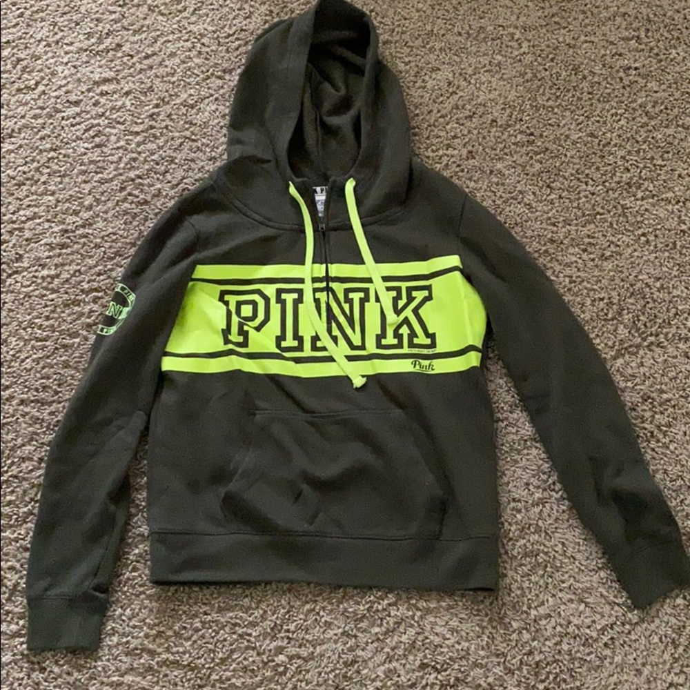 vs pink half zip sweatshirt